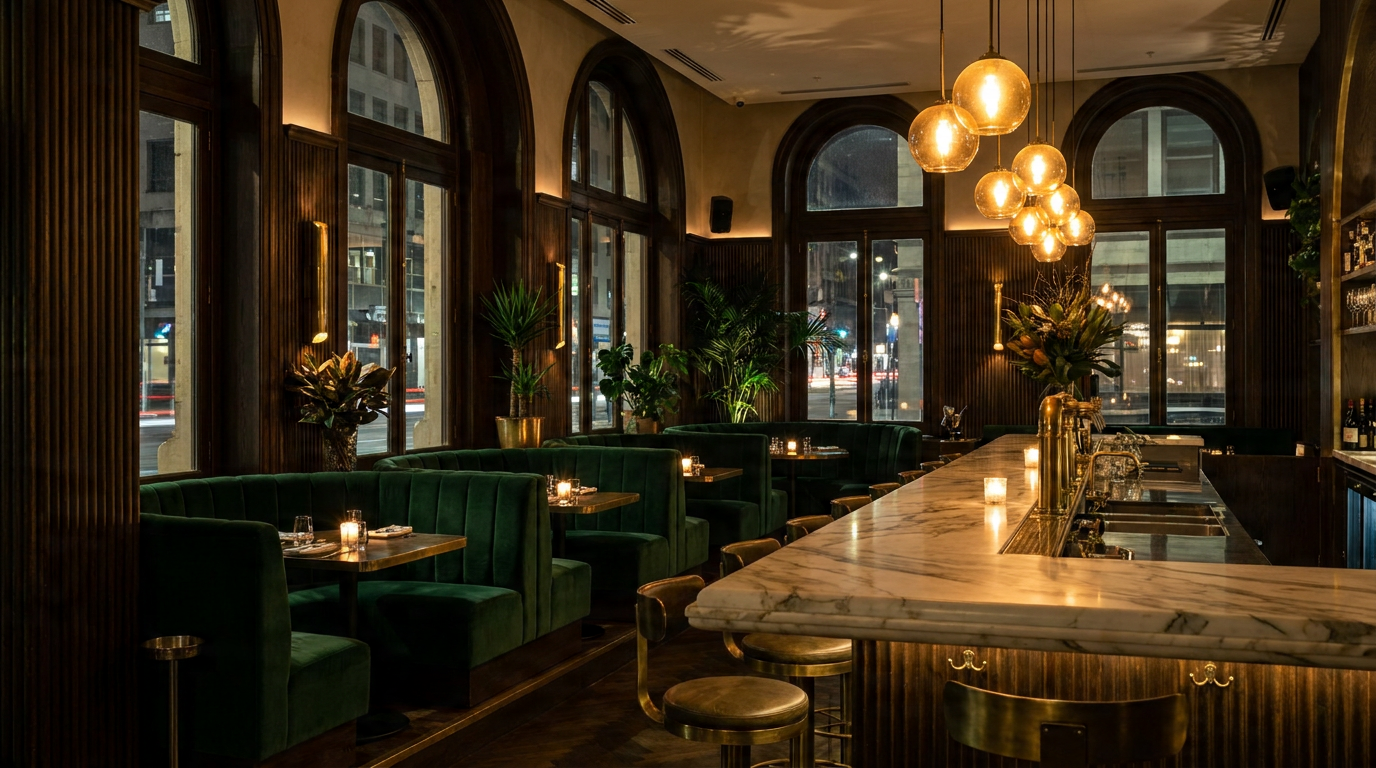 Velluto dining room at night